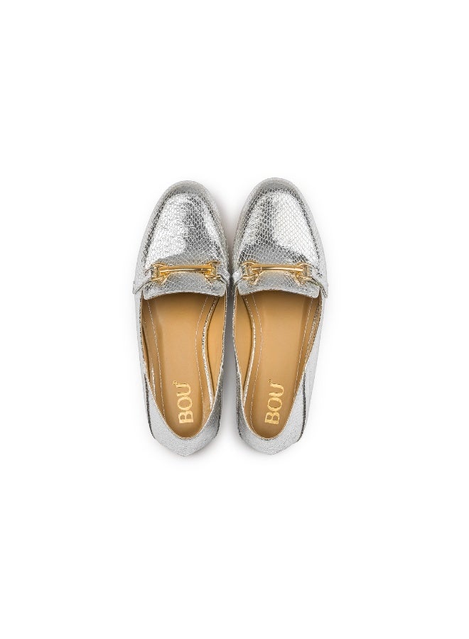 BOU Metallic Loafers - Sliver - Image 4